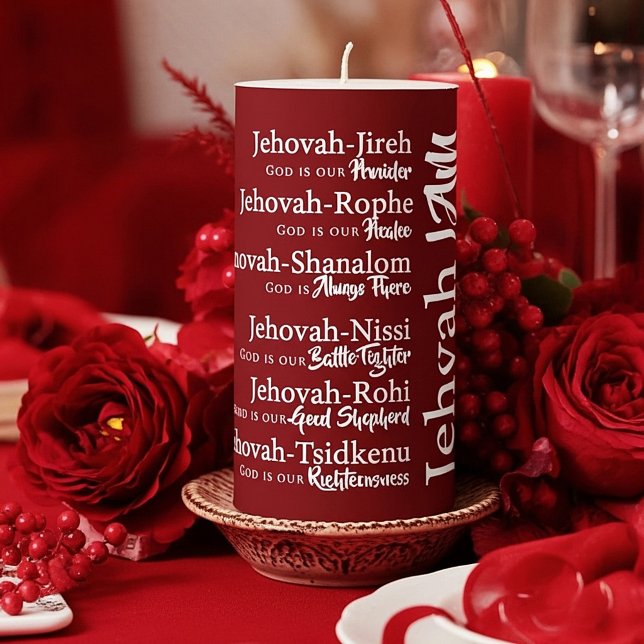 Jehovah names pillar candle (Creator Uploaded)