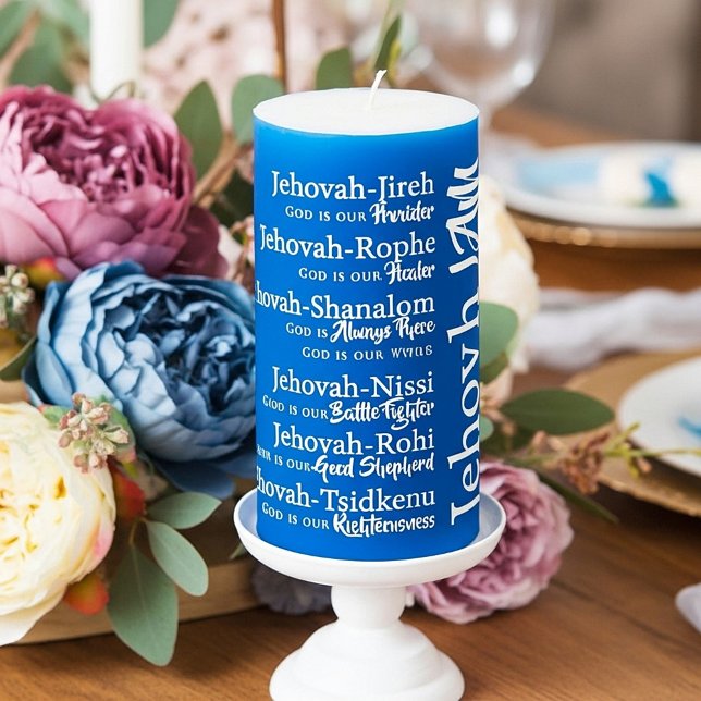 Jehovah names pillar candle (Creator Uploaded)