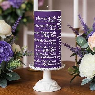 Jehovah names pillar candle