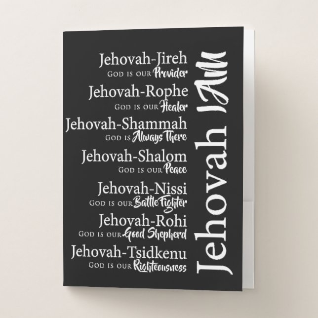 Jehovah names pocket folder (Front)