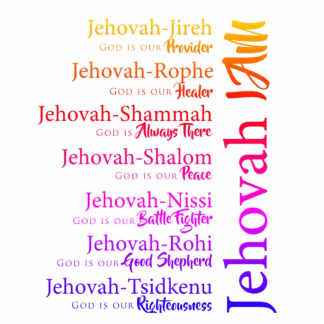 Jehovah names rainbow cutout Magnet (Front)
