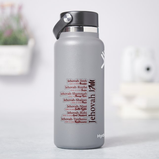 Jehovah names  sticker (HydroFlask)