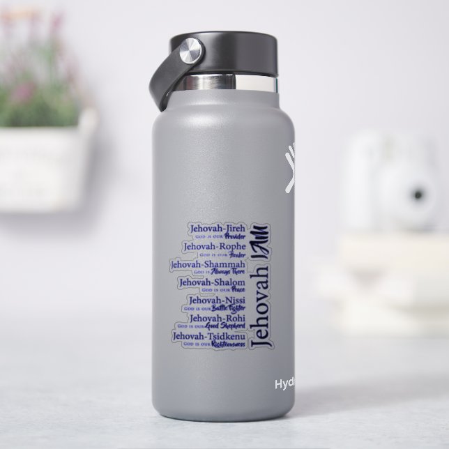 Jehovah names  sticker (HydroFlask)