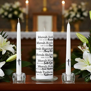 Jehovah names unity candle set