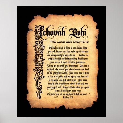 Jehovah Rohi Lord our Shepherd Names of God Poster