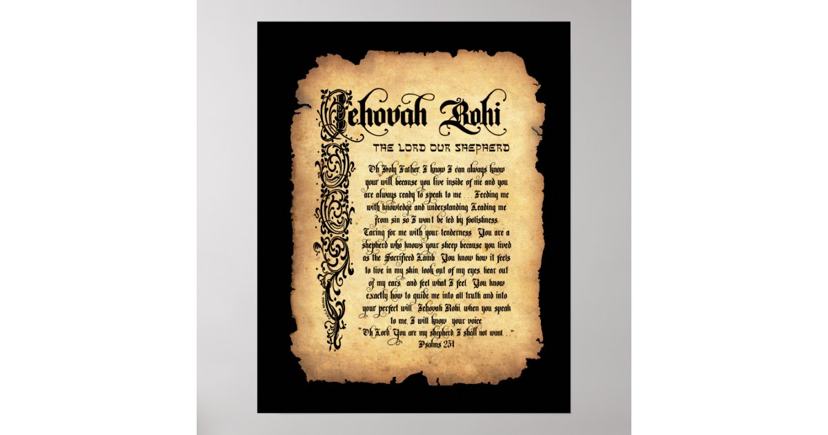 Jehovah Rohi Lord Our Shepherd Names Of God Poster Zazzle Com The english word god (and its equivalent in other languages). usd