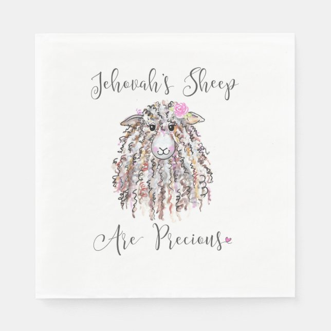 “Jehovah’s Sheep Are Precious”  Napkins (Front)