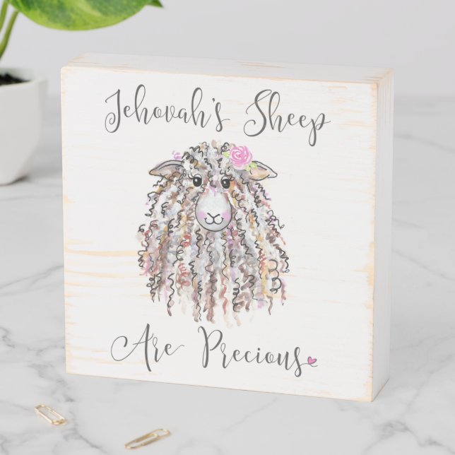 “Jehovah’s Sheep Are Precious” Wooden Box Sign (In Situ Horizontal)