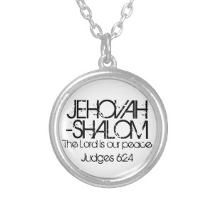 JEHOVAH-SHALOM bible verse Judges 6:24 Silver Plated Necklace