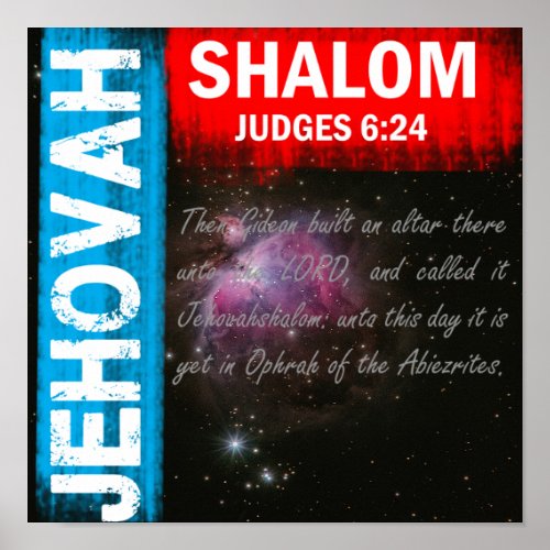 Jehovah Shalom  God My Peace Poster