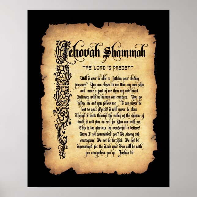 Jehovah Shammah, Lord our Provider: Names of God Poster (Front)