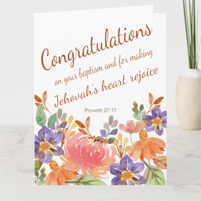 Jehovah Witness JW Baptism Gifts Greeting Card (Front)