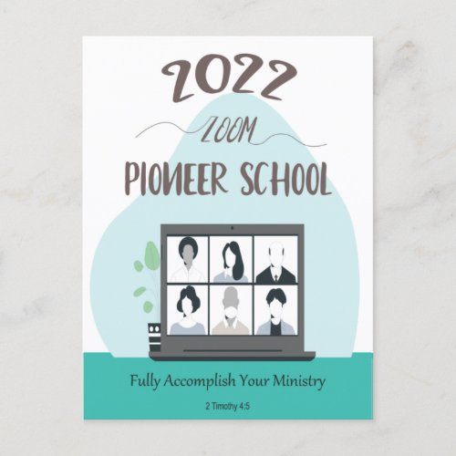 Jehovah Witness Zoom Pioneer School 2022   Postcard