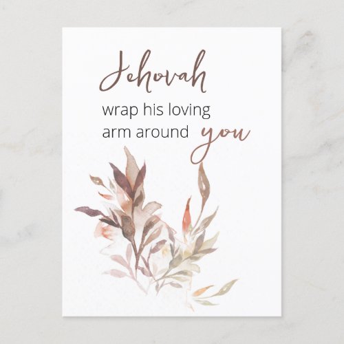 Jehovah wrap his loving arm around you  postcard