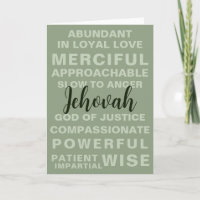 Jehovah's Qualities, JW Greeting Card