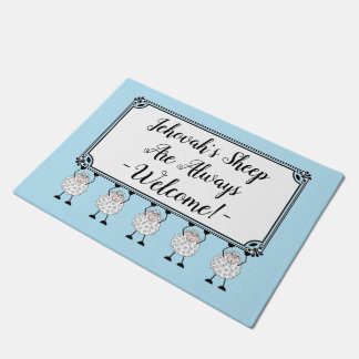 "Jehovah's Sheep Are Always Welcome" Doormat