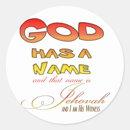 Jehovahs Witness Classic Round Sticker