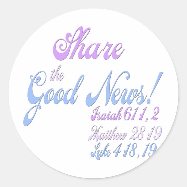 Jehovah's Witness Good News Classic Round Sticker (Front)