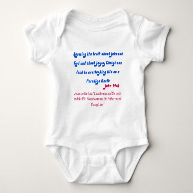 Jehovah's Witness John14-6 Baby Bodysuit (Front)
