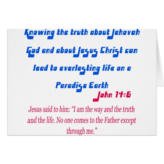 Jehovah's Witness John14-6 Cards (Front Horizontal)