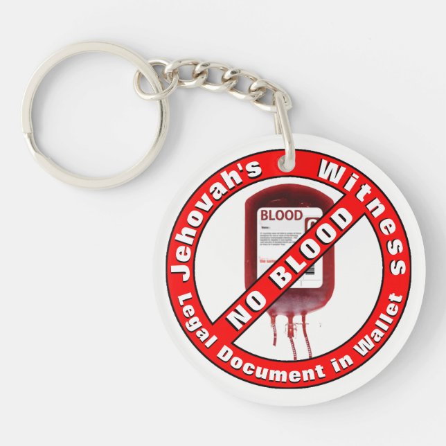Jehovah's Witness - No Blood Keychain (Front)