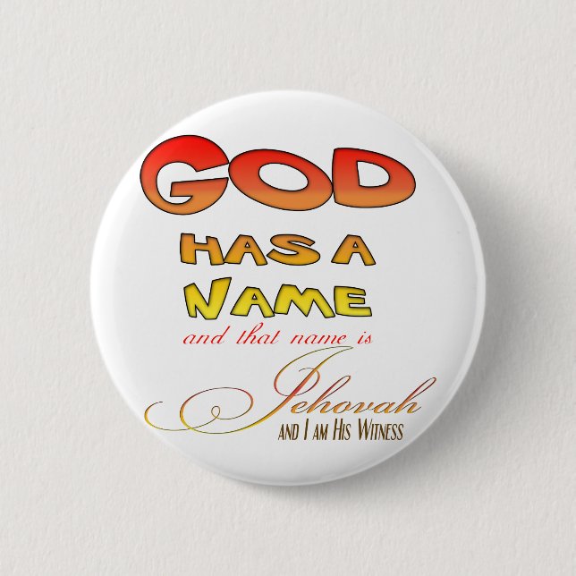 Jehovah's Witness Pinback Button (Front)