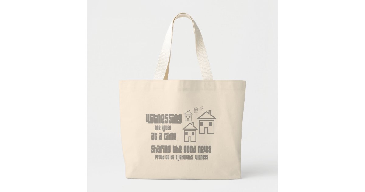 Jehovah's Witness Witnessing Large Tote Bag Zazzle