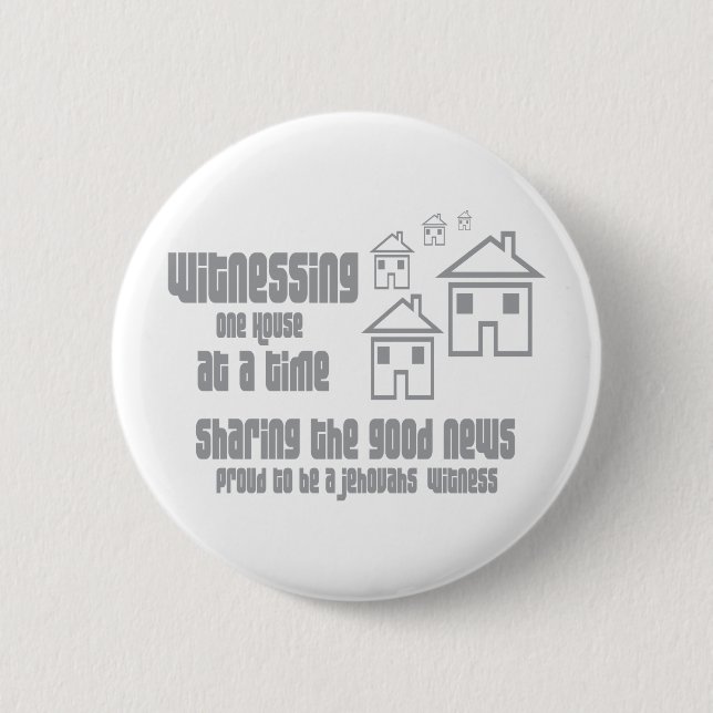 Jehovah's Witness Witnessing Pinback Button (Front)
