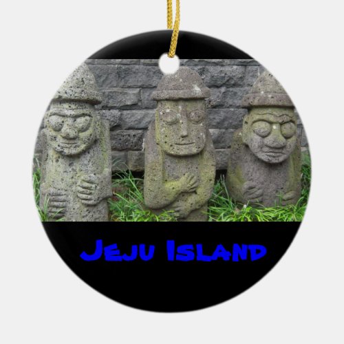 Jeju Grandfathers Jeju Island Ceramic Ornament