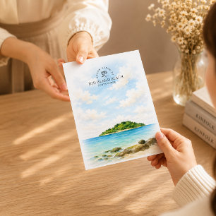 Jeju Island Beach – Korean   Watercolor Travel Holiday Postcard
