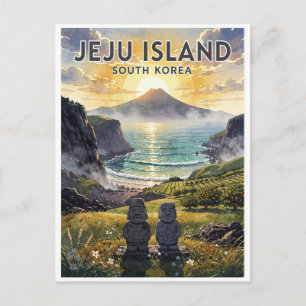 Jeju Island South Korea Vintage Postcard