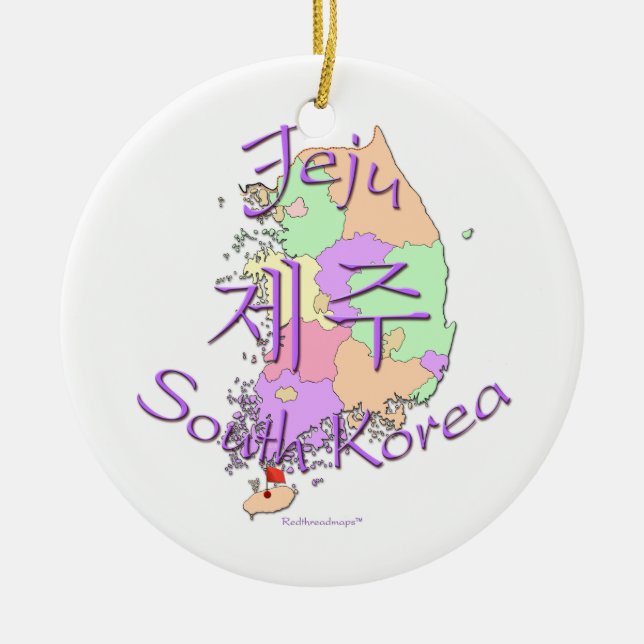 Jeju South Korea Ceramic Ornament (Front)