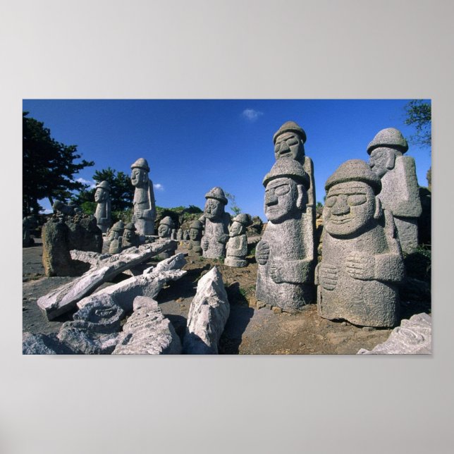 Jeju Stone Grandfather Statues Harubang Poster (Front)