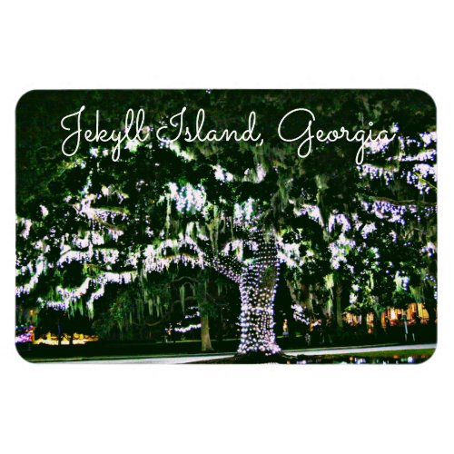 Jekyll Island GA Holiday Lights on Live Oak Tree Magnet