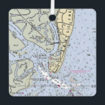 Jekyll Island Georgia Coast Map  Metal Ornament<br><div class="desc">Jekyll Island on the coast of Georgia. Such a special place. Steeped in history!
We've repurposed this wonderful boaters chart map on an ornament.</div>