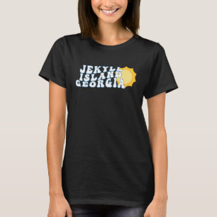 Jekyll Island Georgia GA Retro Wavy Family Vacatio T-Shirt