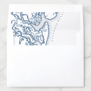 Jekyll Island Georgia Map DIY Envelope Liner