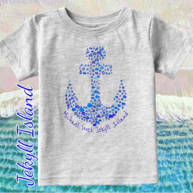 Jekyll Island Georgia Sea Creatures Anchor Baby T-Shirt (Creator Uploaded)