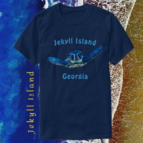 Jekyll Island Georgia Stunning Sea Turtle T_Shirt