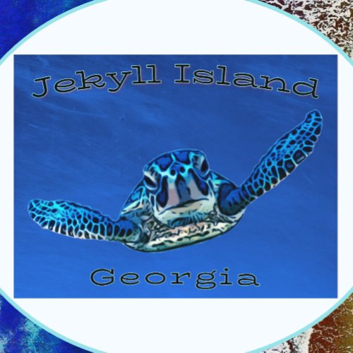 Jekyll Island Georgia Swimming Sea Turtle Postcard