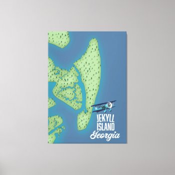Jekyll Island Georgia Usa Map Canvas Print by bartonleclaydesign at Zazzle
