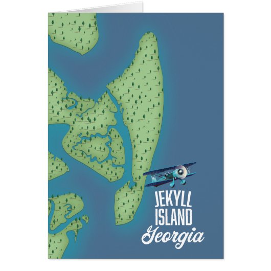 Jekyll Island Georgia USA map Cards (Front)