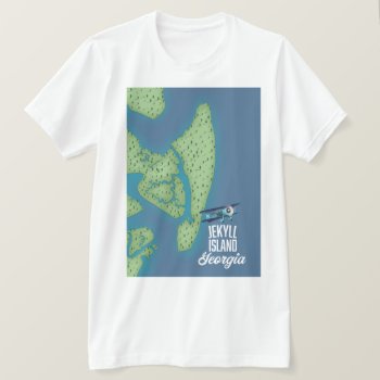 Jekyll Island Georgia Usa Map T-shirt by bartonleclaydesign at Zazzle