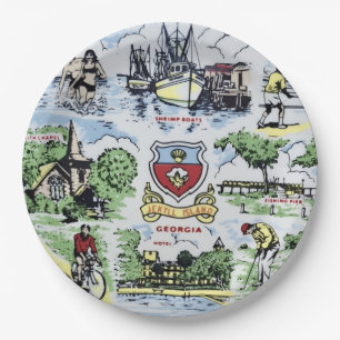 Jekyll Island Landmarks Party Plates
