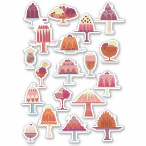 Jellies and Ice Cream Dessert Sticker