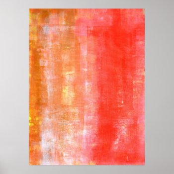 'jello' Coral Abstract Art Poster by T30Gallery at Zazzle