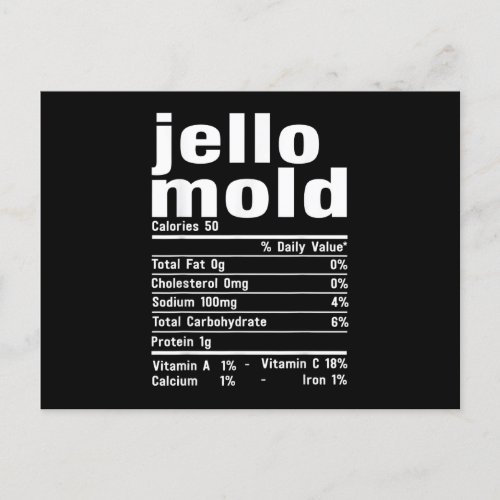 Jello Mold Nutrition Facts Family Matching Christm Announcement Postcard