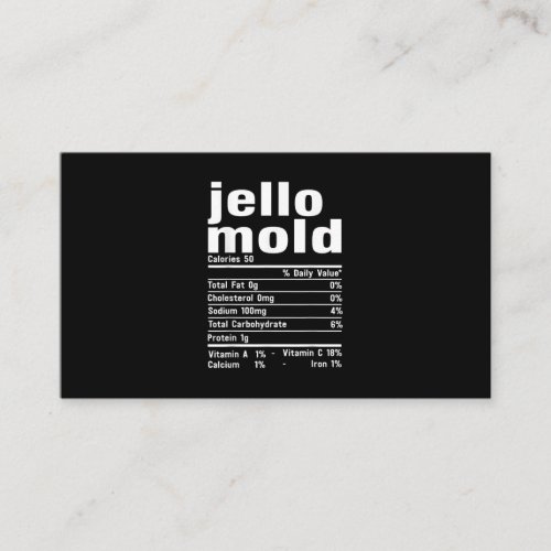 Jello Mold Nutrition Facts Family Matching Christm Enclosure Card