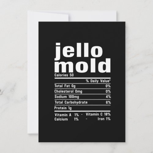 Jello Mold Nutrition Facts Family Matching Christm Invitation