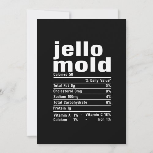 Jello Mold Nutrition Facts Family Matching Christm Invitation